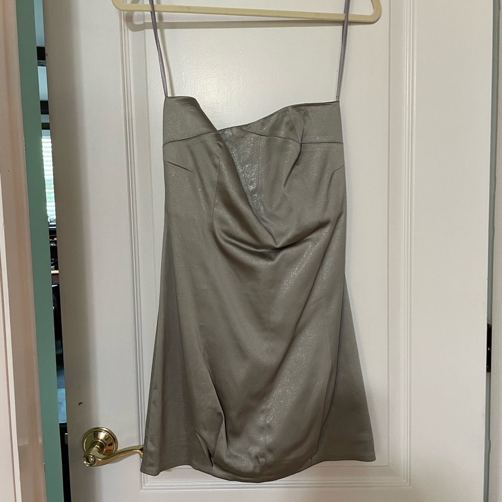 Elegant Silver Strapless Dress by Gestuz